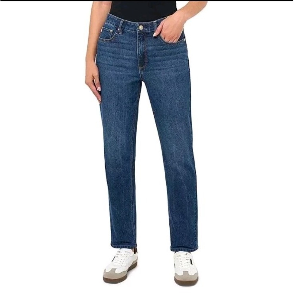 NWT Seven7 Women's 90's Straight High Rise Jeans Size 12 Dark Wash